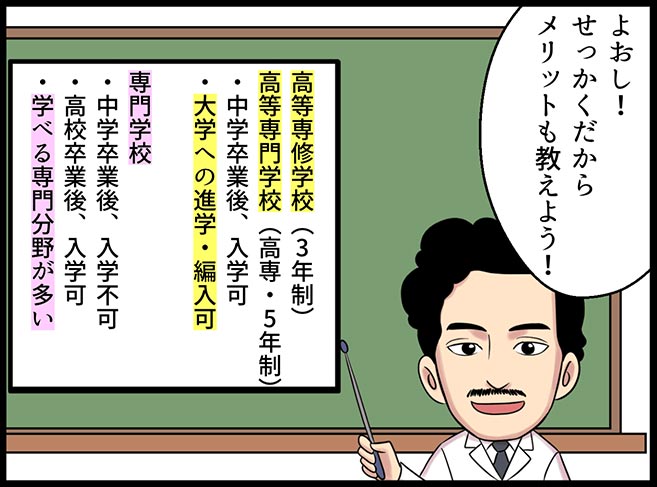 高等専門学校・高等専修学校・専門学校の違いとは？わかりやすく解説！3