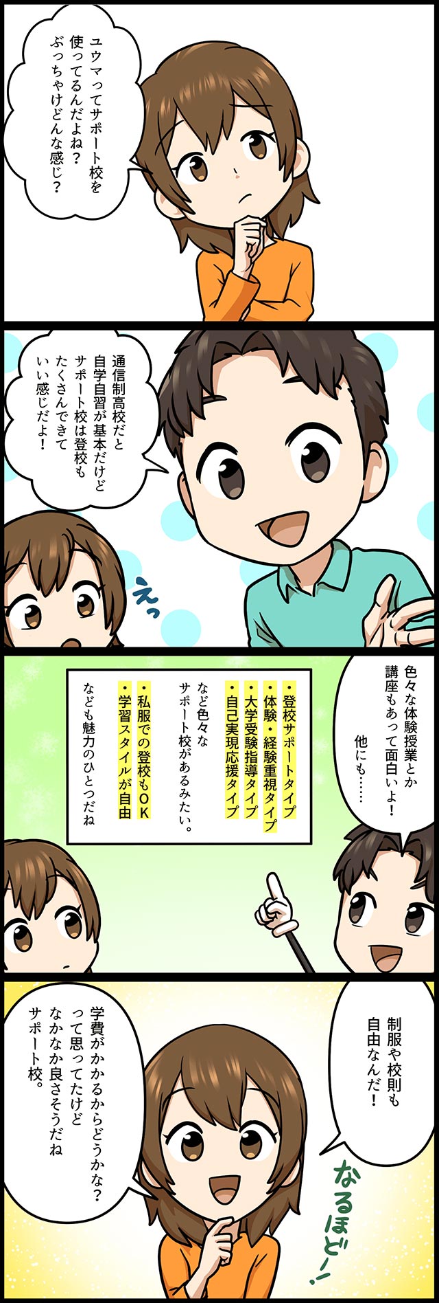 サポート校の学校生活(授業・通学日数・校則など)